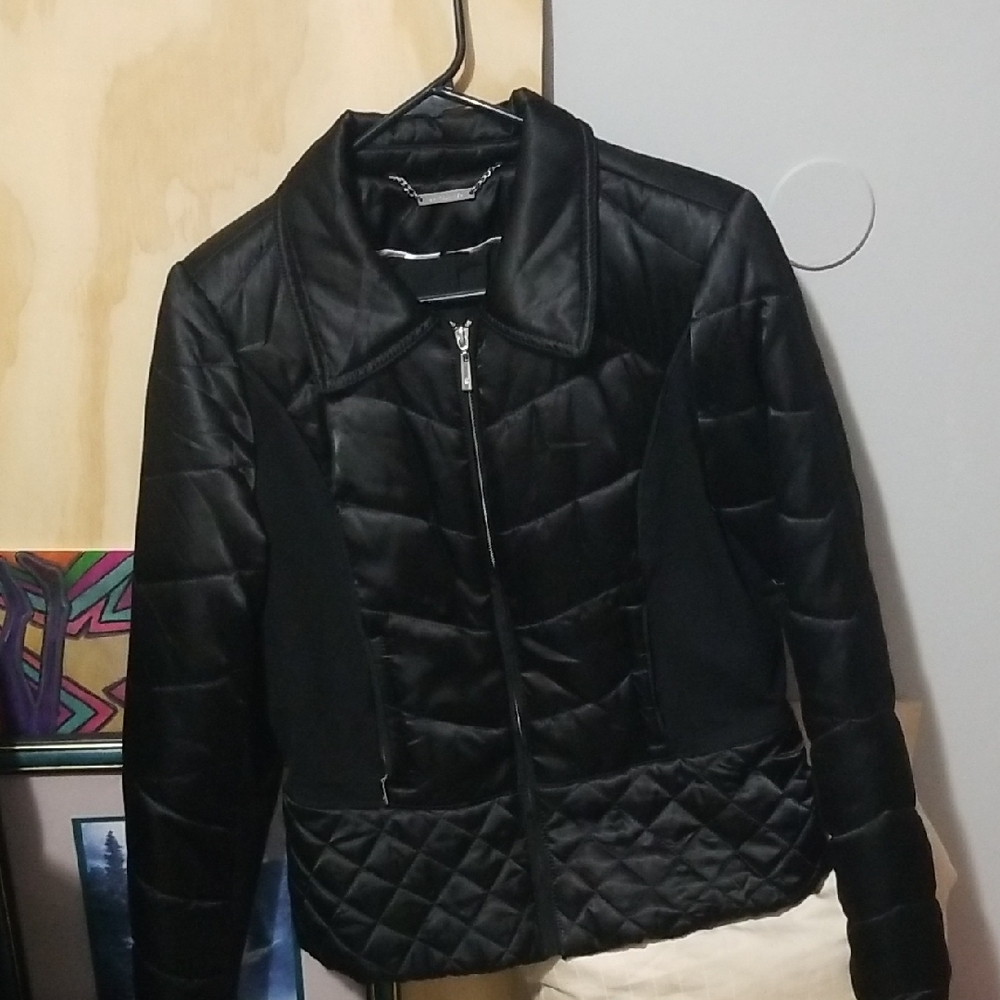 White House Black Market Quilted Black Puffer Jacket